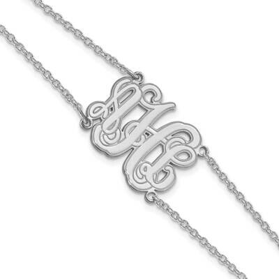 Etched Outline Monogram Double Chain Bracelet 14k White Gold XNA1264W, MPN: XNA1264W,