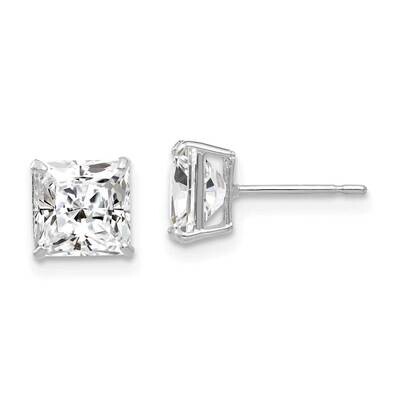6mm Square CZ Diamond Post Earrings 14k White Gold XD39WCZ, MPN: XD39WCZ, 191101800849