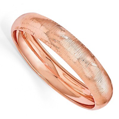 Leslie&#39;s Radiant Essence Rose-tone Flash 24k Plated Slip on Bangle - Sterling Silver HB-QLF375, MPN…