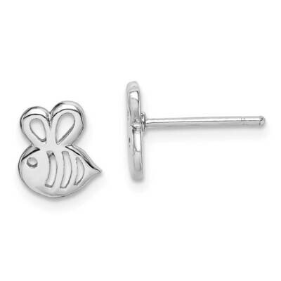 Bumble Bee Post Earrings Sterling Silver Rhodium-plated QGK176 by Madi K, MPN: QGK176, 886774024189