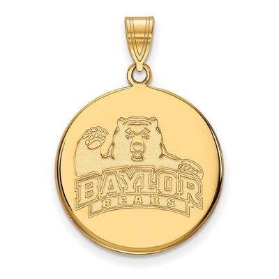 Baylor University Large Disc Pendant 10k Yellow Gold 1Y043BU, MPN: 1Y043BU, 886774817026