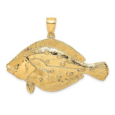 Flounder Fish Charm 14k Gold 3-D K8024, MPN: K8024, 637218052301