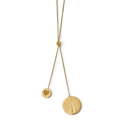 Leslie&#39;s Textured Heart Family Tree 2 inch Extender Necklace 20 Inch 14k Gold Polished HB-LF850-20,…