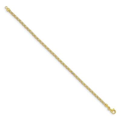 7.25 Inch Gold-tone Enclosed CZ Diamond Chain Bracelet Sterling Silver QG5020-7.25, MPN: QG5020-7.2…