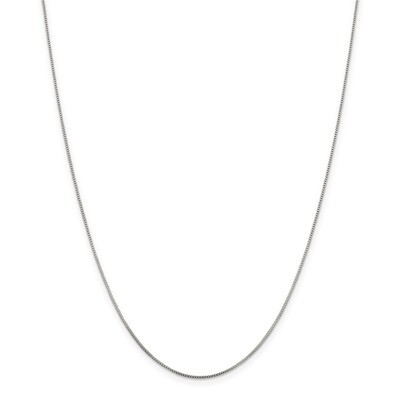 20 Inch .8mm Box Chain Sterling Silver Rhodium-plated QBX015R-20, MPN: QBX015R-20, 886774120669