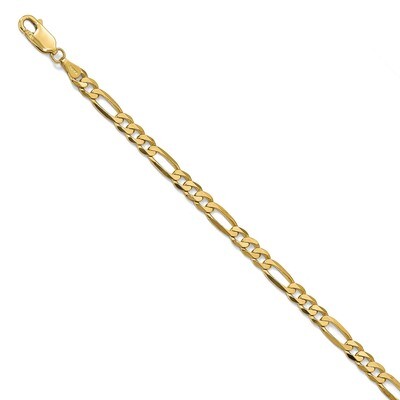 Leslie&#39;s 4.75mm Flat Figaro Chain 7 Inch 14k Gold HB-1296-7, MPN: 1296-7, 191101849114