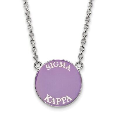 Sigma Kappa Small Enameled Pendant with 18 Inch Chain Sterling Silver SS013SKP-18, MPN: SS013SKP-18…