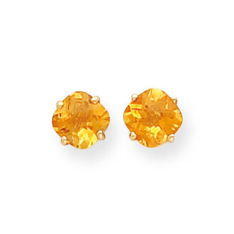 6x6mm Cushion Citrine Checker earring 14k Gold XE107CC, MPN: XE107CC, 883957090658