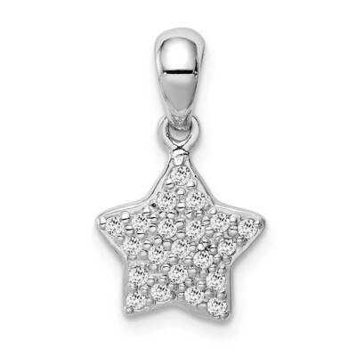 Cz Star Pendant Sterling Silver Rhodium-plated QC9528, MPN: QC9528, 883957954202