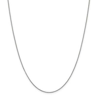.9mm Box Chain 26 Inch Sterling Silver Rhodium-Plated QBX019R-26, MPN: QBX019R-26,