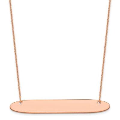Polished Oblong Blank Bar Necklace 14k Rose Gold Large XNA1209R, MPN: XNA1209R,