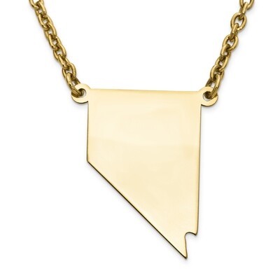 Nevada State Pendant Necklace with Chain 14k Yellow Gold Engravable XNA706Y-NV, MPN: XNA706Y-NV, 88…