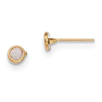 Madi K Polished Opal Bezel Post Earrings 14k Gold SE2472, MPN: SE2472, 191101312175