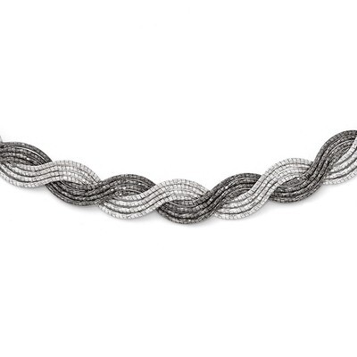 Leslie&#39;s Rhodium-plated Diamond-cut Necklace - Sterling Silver HB-QLF404-18.5, MPN: QLF404-18.5, 88…