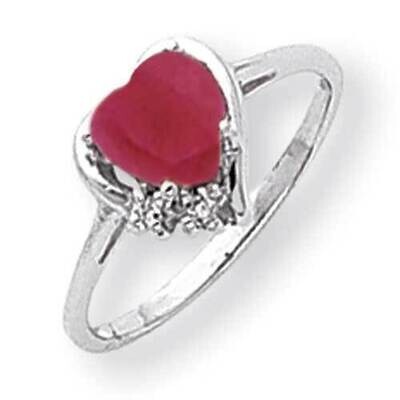 6mm Heart Created Ruby Diamond Ring 14k White Gold Y2234CR_AA, MPN: Y2234CR_AA, 883957549514