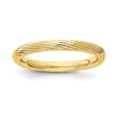 Gold-plated Textured Ring - Sterling Silver QSK1642, MPN: QSK1642, 886774252391