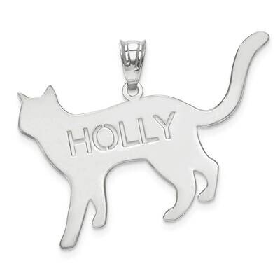 Laser Polished Cat Name Pendant 14k White Gold XNA692W, MPN: XNA692W, 886774556697