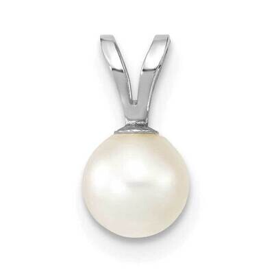 5-6mm Round White Saltwater Akoya Pendant 14k White Gold XFW486, MPN: XFW486,