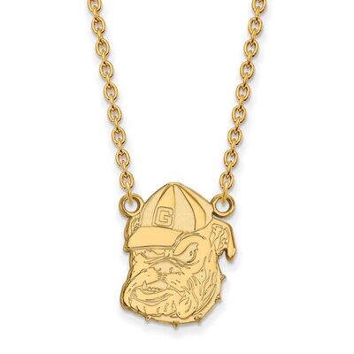 University of Georgia Large Pendant with Chain Necklace 10k Yellow Gold 1Y055UGA-18, MPN: 1Y055UGA-…