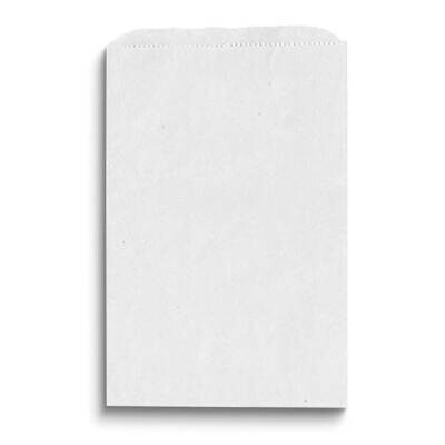 White Pack of 125 Paper 6.25x9.25 Flat Merchandise Bags JT5107-WT, MPN: JT5107-WT,