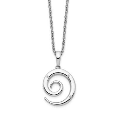 White Ice .015Ct. Diamond Necklace Sterling Silver QW481-18, MPN: QW481-18, 191101479427