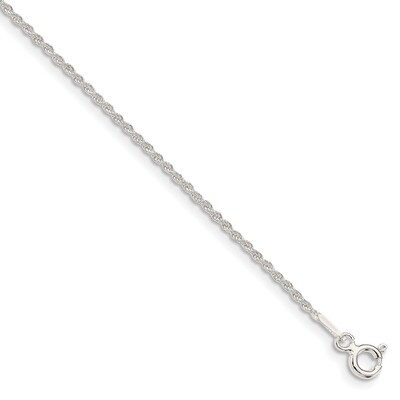 16 Inch 1.3mm Solid Rope Chain Sterling Silver QDR025-16, MPN: QDR025-16, 886774125671