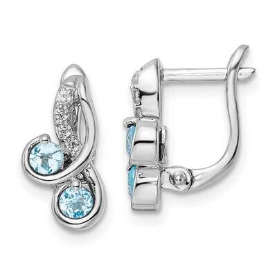 .69T.W. Lsbt White Topaz Swirl Hinged Earrings Sterling Silver Rhodium-Plated QE16645BT, MPN: QE166…