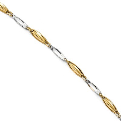 Leslie&#39;s 1 inch Extender Anklet 9 Inch 14k Two-tone Gold Polished HB-LF878-9, MPN: LF878-9, 1911011…