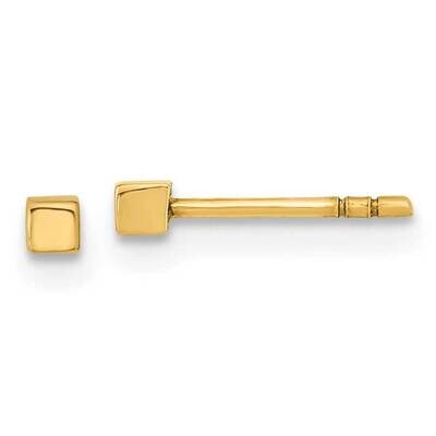 Cube Post Earrings 14k Gold Polished YE1945, MPN: YE1945, 191101799525