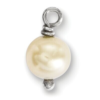 White Freshwater Cultured Pearl Charm Sterling Silver SS4961W, MPN: SS4961W,