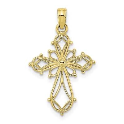 Cut-Out Fancy Cross Charm 10k Gold 10K8417, MPN: 10K8417,