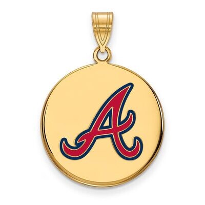 Atlanta Braves Large Enamel Disc Pendant Gold-plated Silver GP017BRA, MPN: GP017BRA, 886774920733