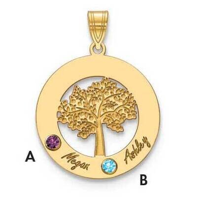 2 Name Cutout Circle Charm with Birthstones 14k Gold XNA882/2Y, MPN: XNA882/2Y,