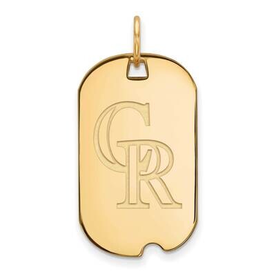 MLB Colorado Rockies Small Dog Tag Gold-plated Sterling Silver GP027ROK, MPN: GP027ROK, 883957895895