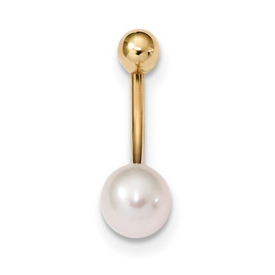 8mm Freshwater Cultured Pearl Belly Ring 14k Gold BD128, MPN: BD128, 886774015842