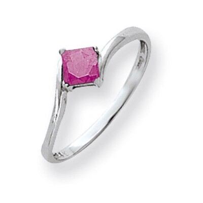 Pink Sapphire Ring 14k white Gold 4mm Princess Cut Y4785SP, MPN: Y4785SP, 883957667287