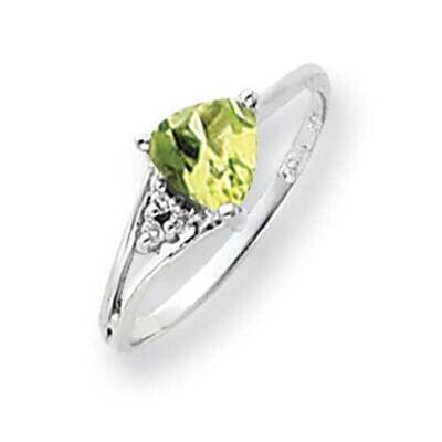 6mm Peridot Diamond Ring 14k White Gold Y4745PE_AA, MPN: Y4745PE_AA, 191101633225
