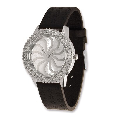 Moog Vertigo Silver Dial Black Leather Watch - Fashionista, MPN: XWA4142,