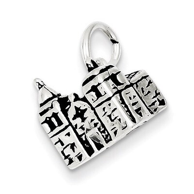 Sterling Silver Antiqued Carmel Mission Charm QC7406
