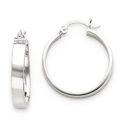 Polished Hoop Earring 14k White Gold TE557, MPN: TE557, 883957291031