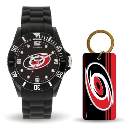 NHL Carolina Hurricanes Watch &amp; Key Ring Gift Set GC5004
