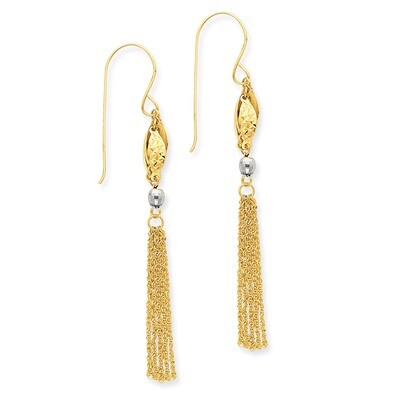 Bead &amp; Chain Dangle Earrings 14k Two-Tone Gold TL538, MPN: TL538, 883957266145