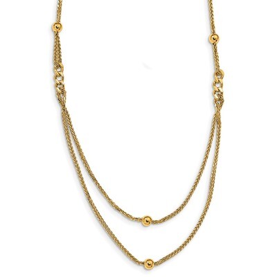 Leslie&#39;s Beaded Layered Necklace 14k Polished Gold HB-LF1273-18, MPN: LF1273-18, 191101739224