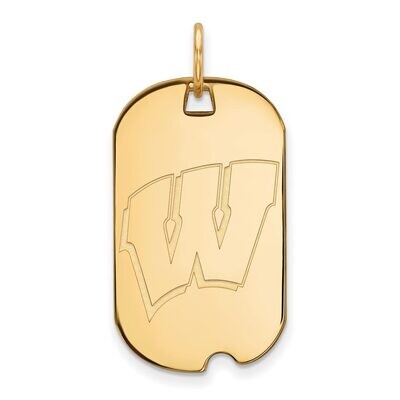 University of Wisconsin Small Dog Tag Gold-plated Silver GP027UWI, MPN: GP027UWI, 886774931357