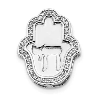 1/10Ct. Diamond Chai On Hamsa Chain Slide 14k White Gold PM4356-010-WA, MPN: PM4356-010-WA, 8839572…