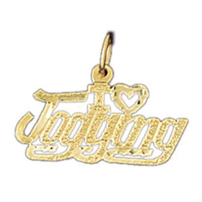 Dazzlers Jewelry I Love Jogging Pendant Necklace Charm Bracelet in Yellow, White or Rose Gold 10793…
