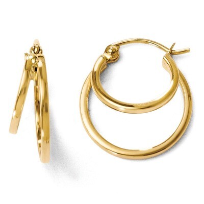 Leslie&#39;s Polished Hinged Hoop Earrings - 14k Gold HB-46D, MPN: 46D, 883957024240