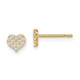 Madi KHeart Post Earrings 14k Gold CZ Diamond GK998 by Madi K, MPN: GK998, 883957242989