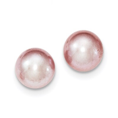 10-11mm Purple Freshwater Cultured Button Pearl Stud Earrings Sterling Silver QE12695, MPN: QE12695…