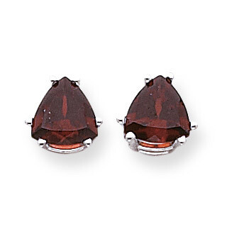 Garnet Diamond Trillion Stud Earrings 14k Gold XE96WGA, MPN: XE96WGA, 883957110455